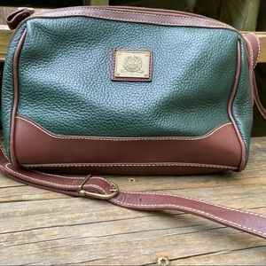 Medallion Leather green and brown crossbody bag